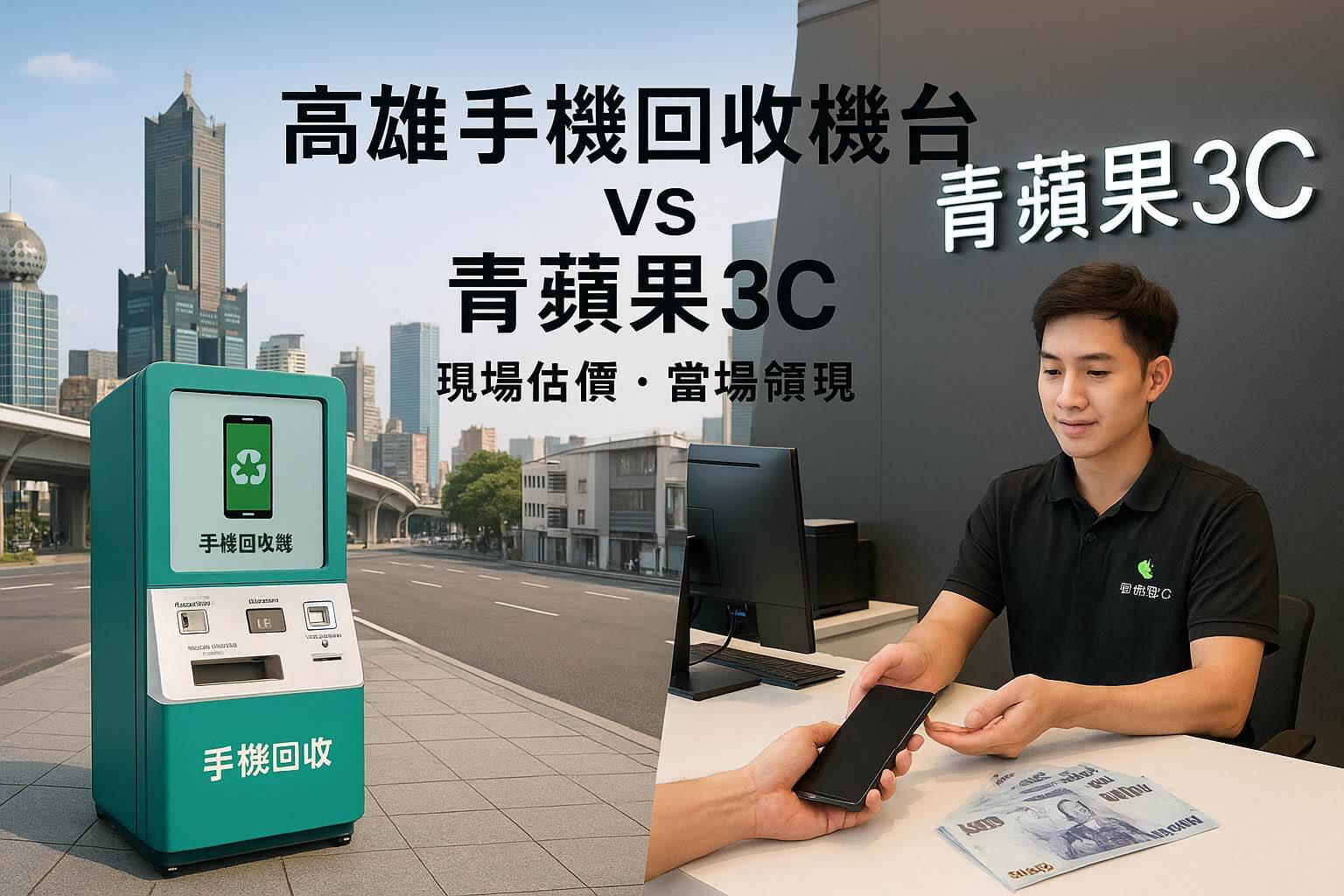 高雄手機回收機台 vs 青蘋果3C收購比較｜現場估價・當場領現