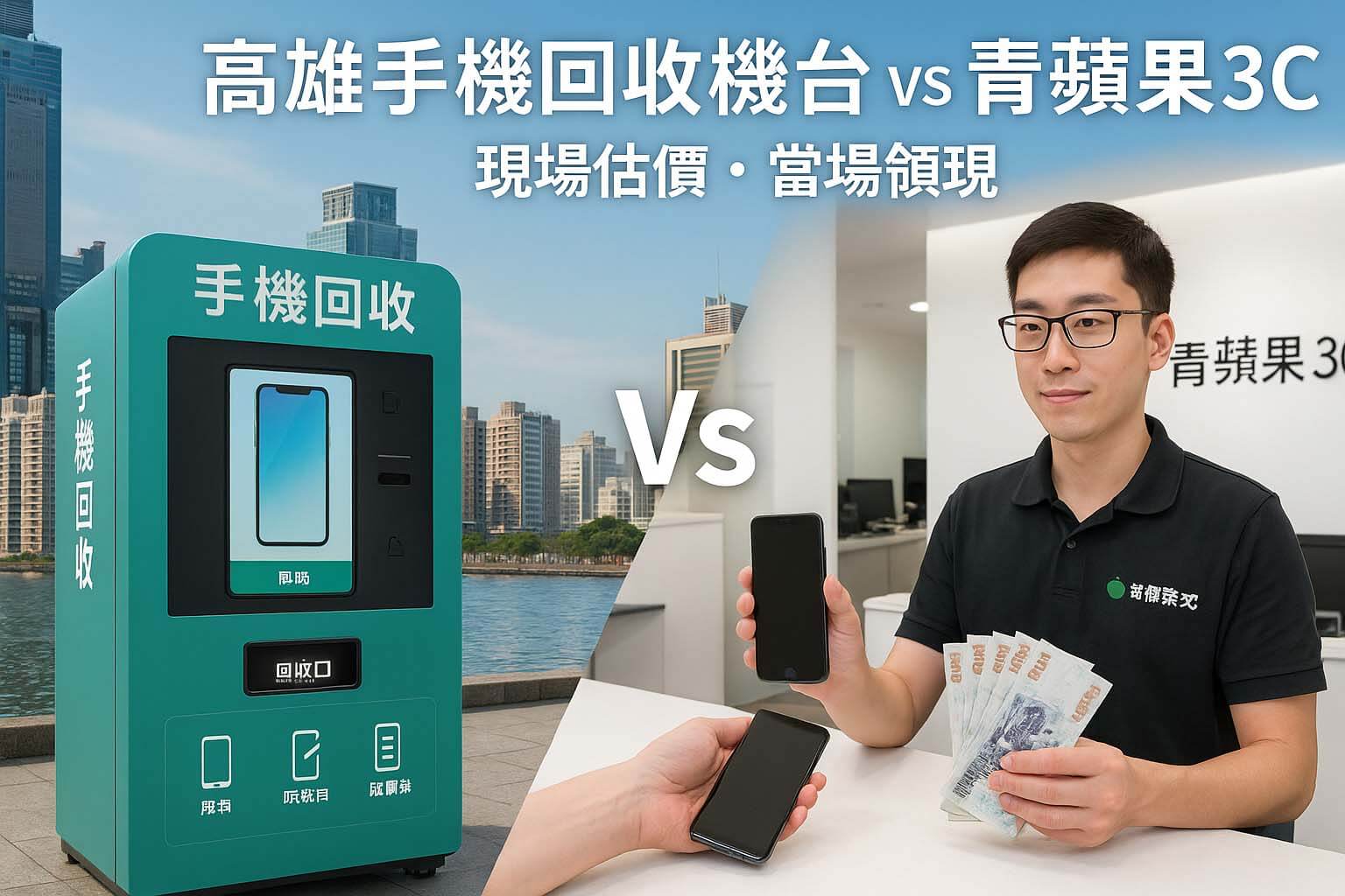 高雄手機回收機台 vs 青蘋果3C收購比較｜現場估價・當場領現