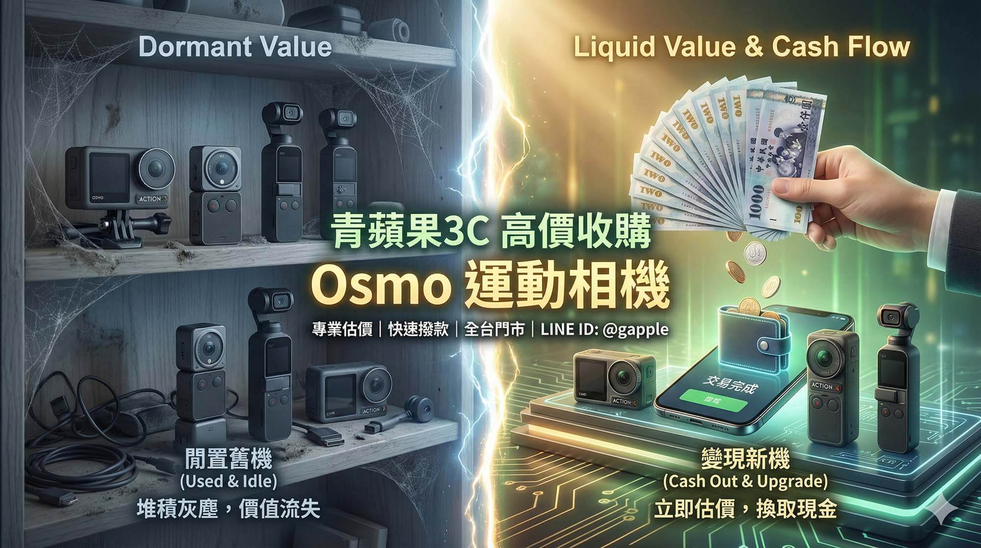 shougou.tw 收購 DJI Osmo Action 全系列運動相機 / shougou.tw buyback DJI Osmo Action full series action cameras
